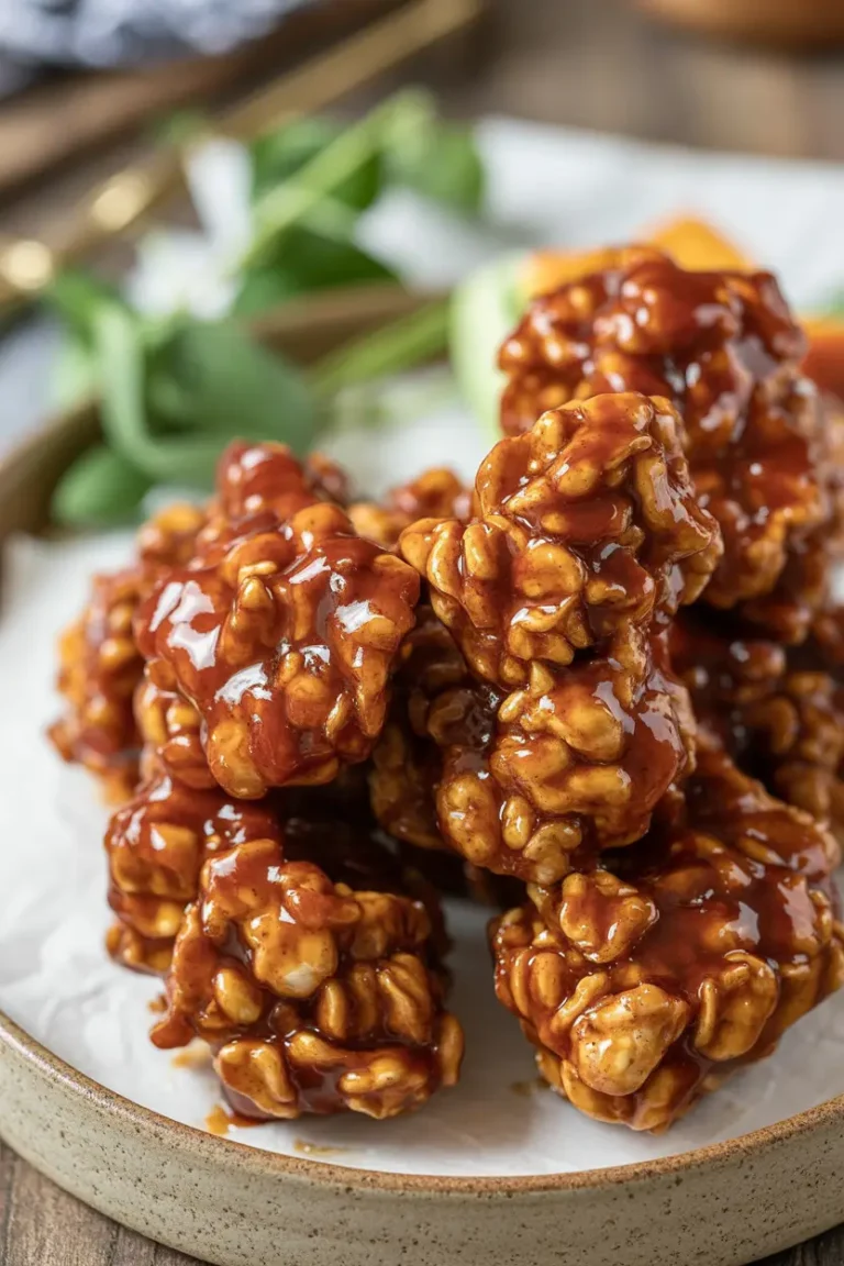 Baked Honey BBQ Popcorn Chicken