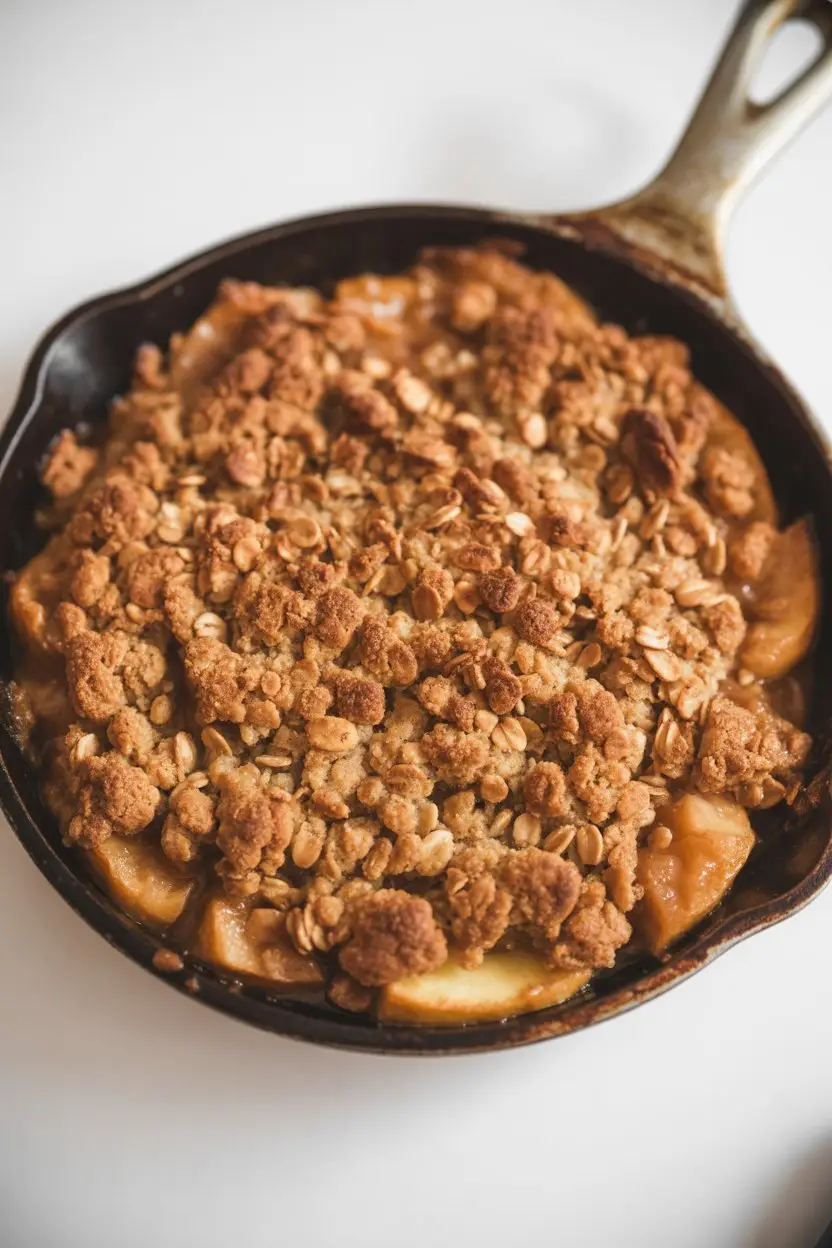 Skillet Apple Crisp with Oatmeal Crumble