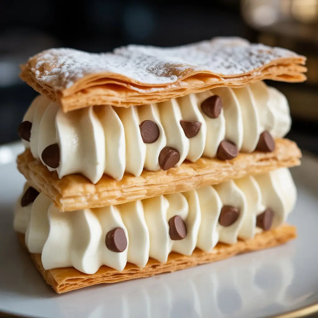 Puff Pastry Napoleon with Cannoli Filling
