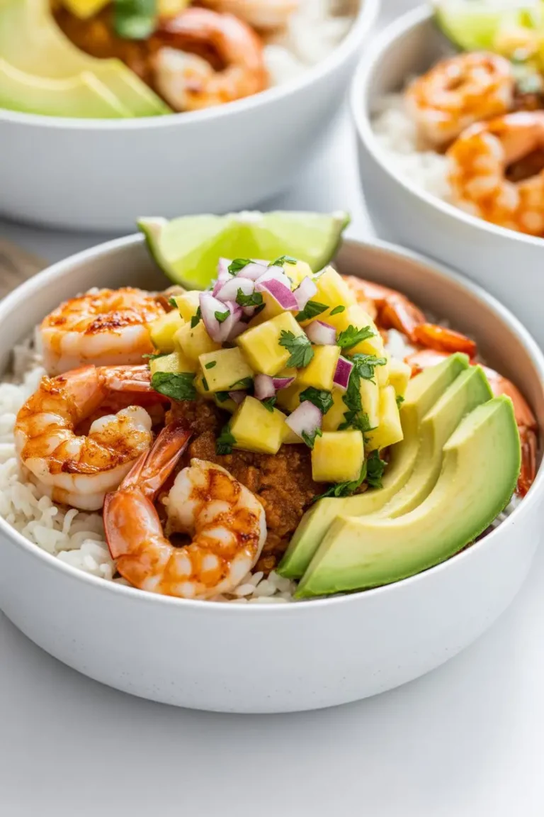 Shrimp Rice Bowl with Pineapple Salsa