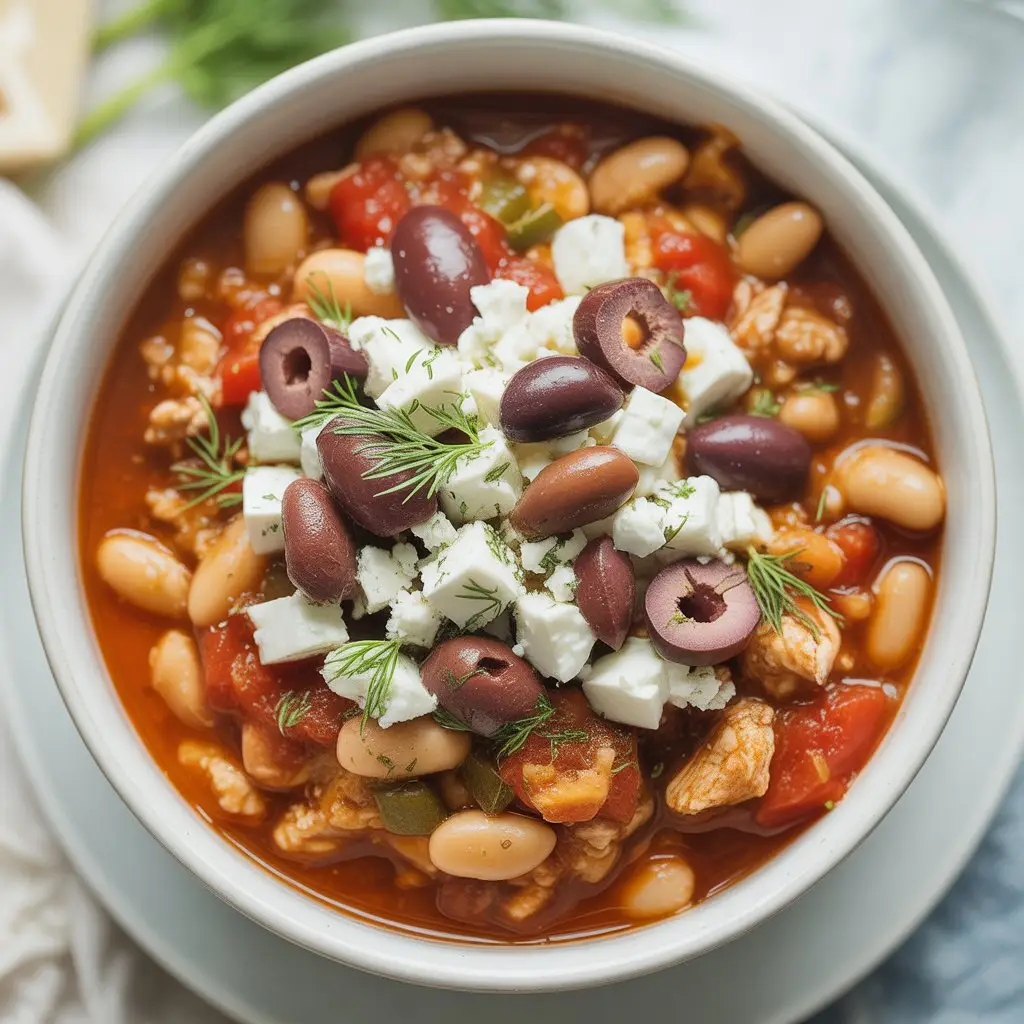 One Pot Greek Chicken Chili