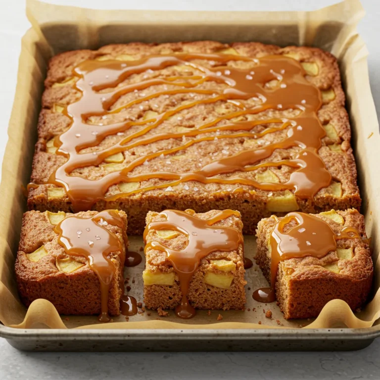 Salted Caramel Apple Sheet Cake