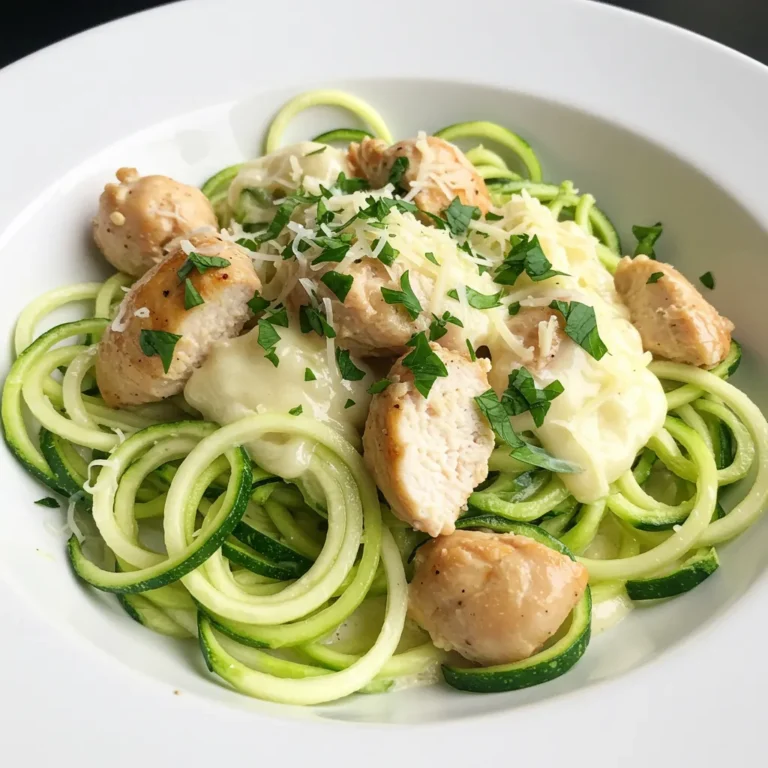 Zucchini Noodle Chicken Alfredo